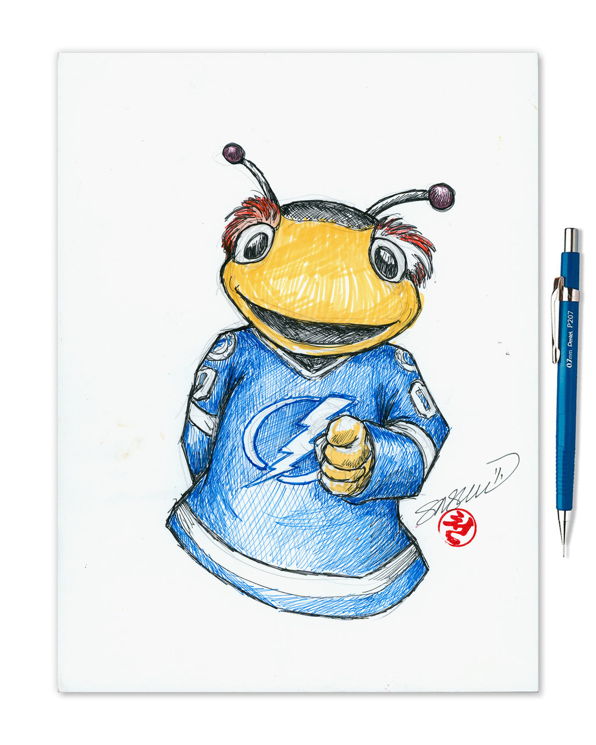 Tampa Bay Lightning Mascot Thunderbug - Original Mascot Artwork
