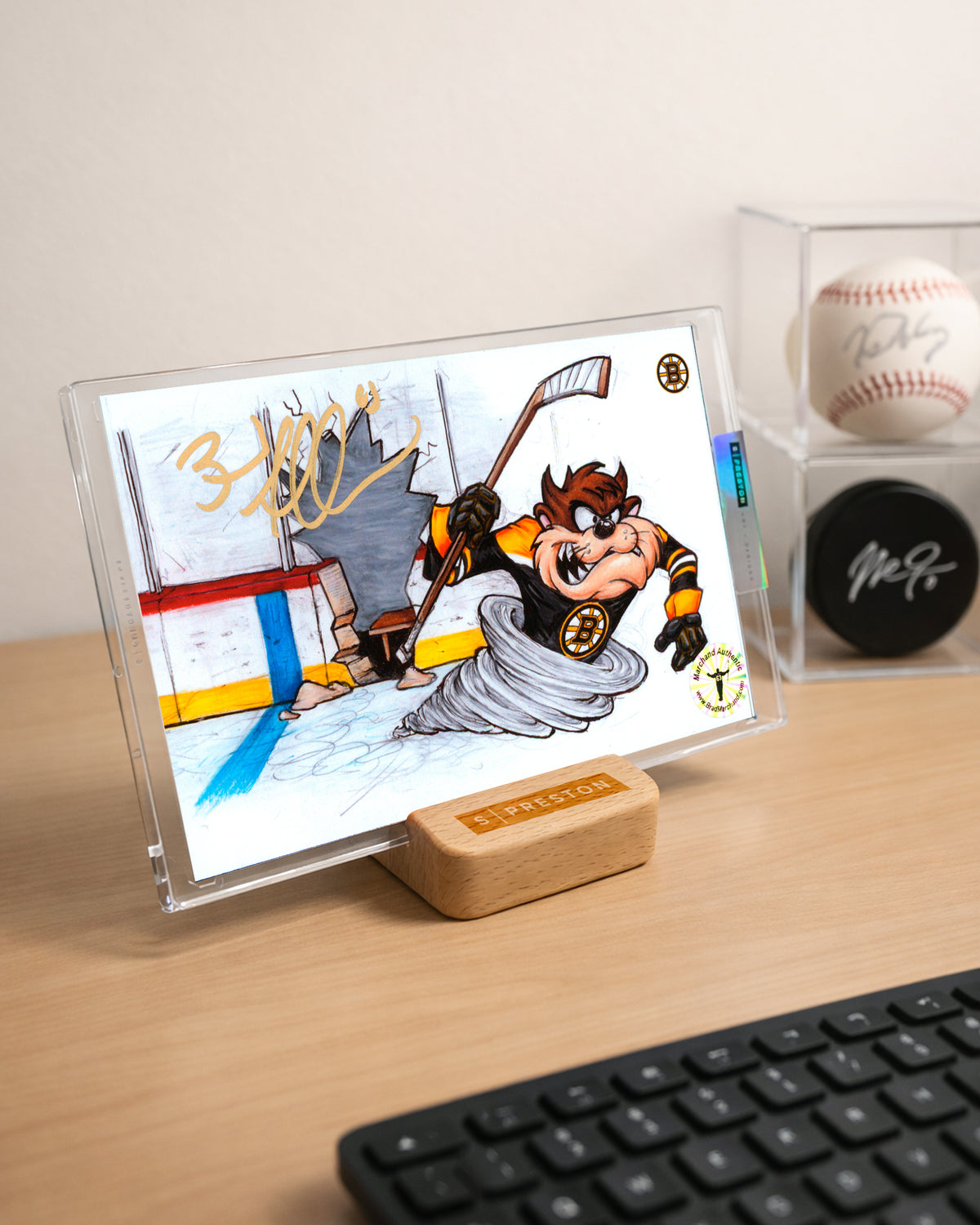 Tasmanian Line Change x Bruins Print - Brad Marchand Autograph Slab - Authenticated