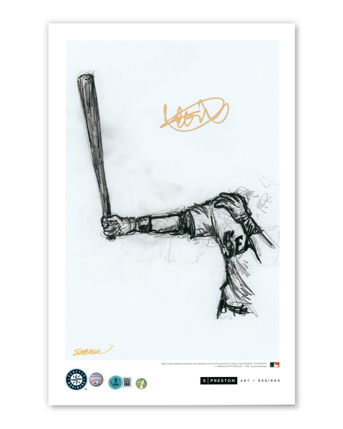 Welcome Back To Seattle Sketch - Ichiro Suzuki Autographed Print - Authenticated