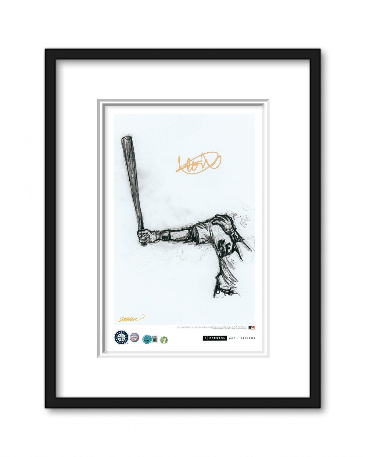 Welcome Back To Seattle Sketch - Ichiro Suzuki Autographed Print - Authenticated