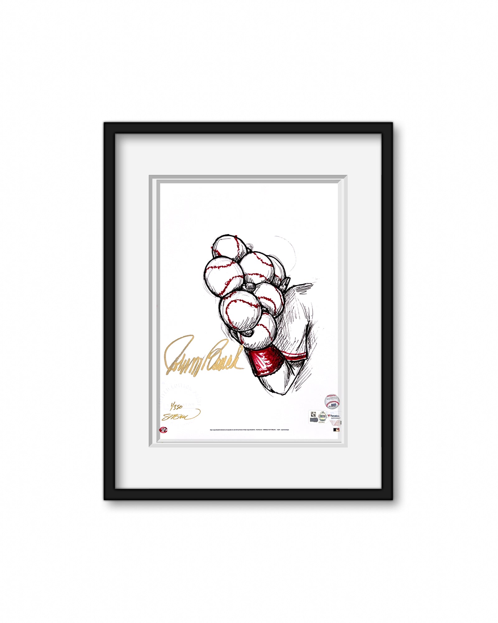 7-Ball Grip Ink Sketch - Johnny Bench Autograph – S. Preston Art +
