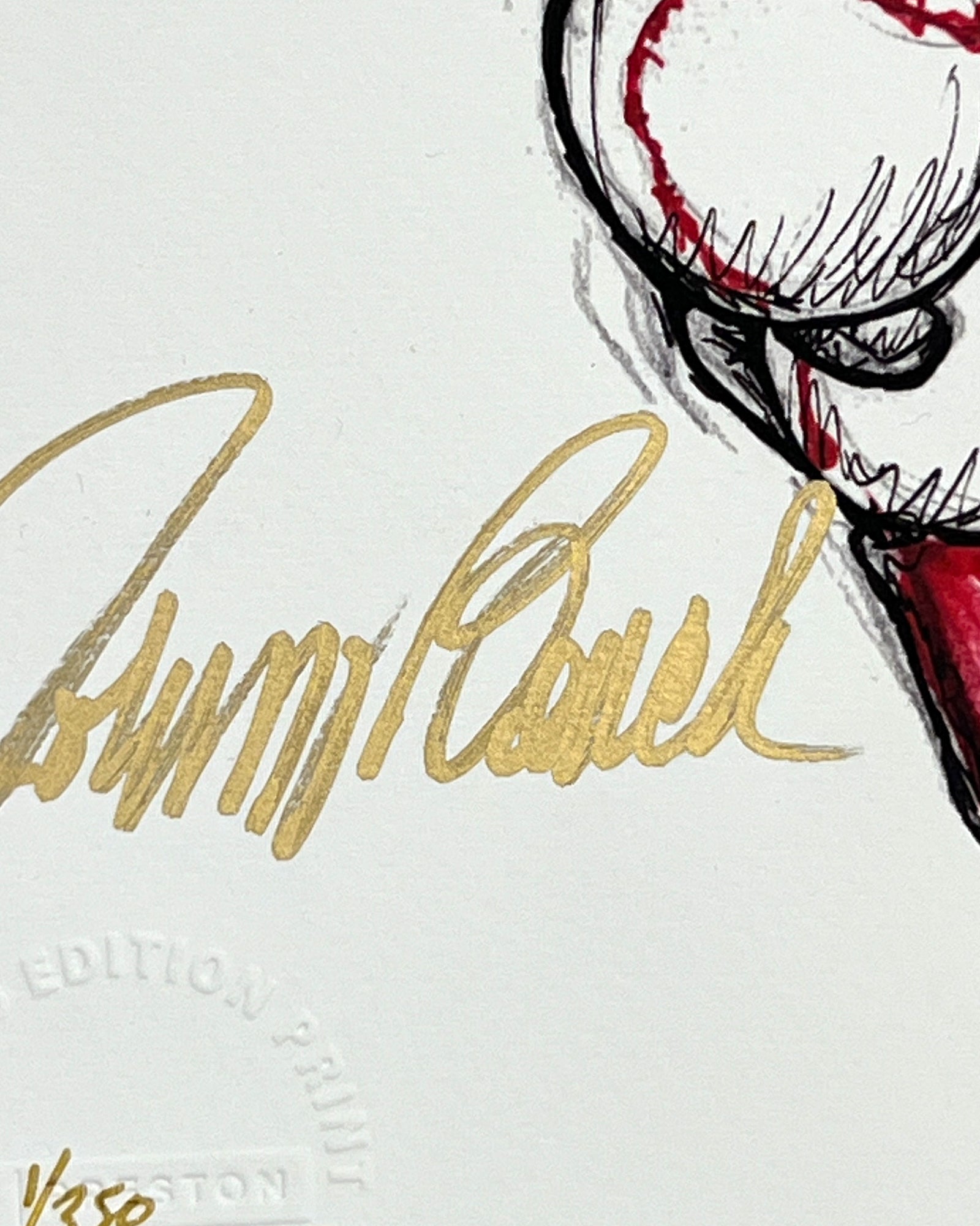 7-Ball Grip Ink Sketch - Johnny Bench Autograph – S. Preston Art +