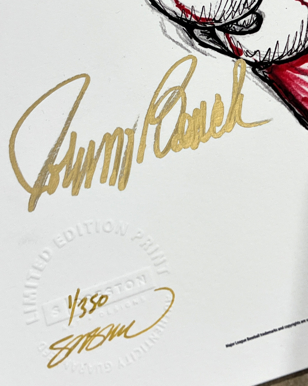 7-Ball Grip Ink Sketch (Johnny Bench)