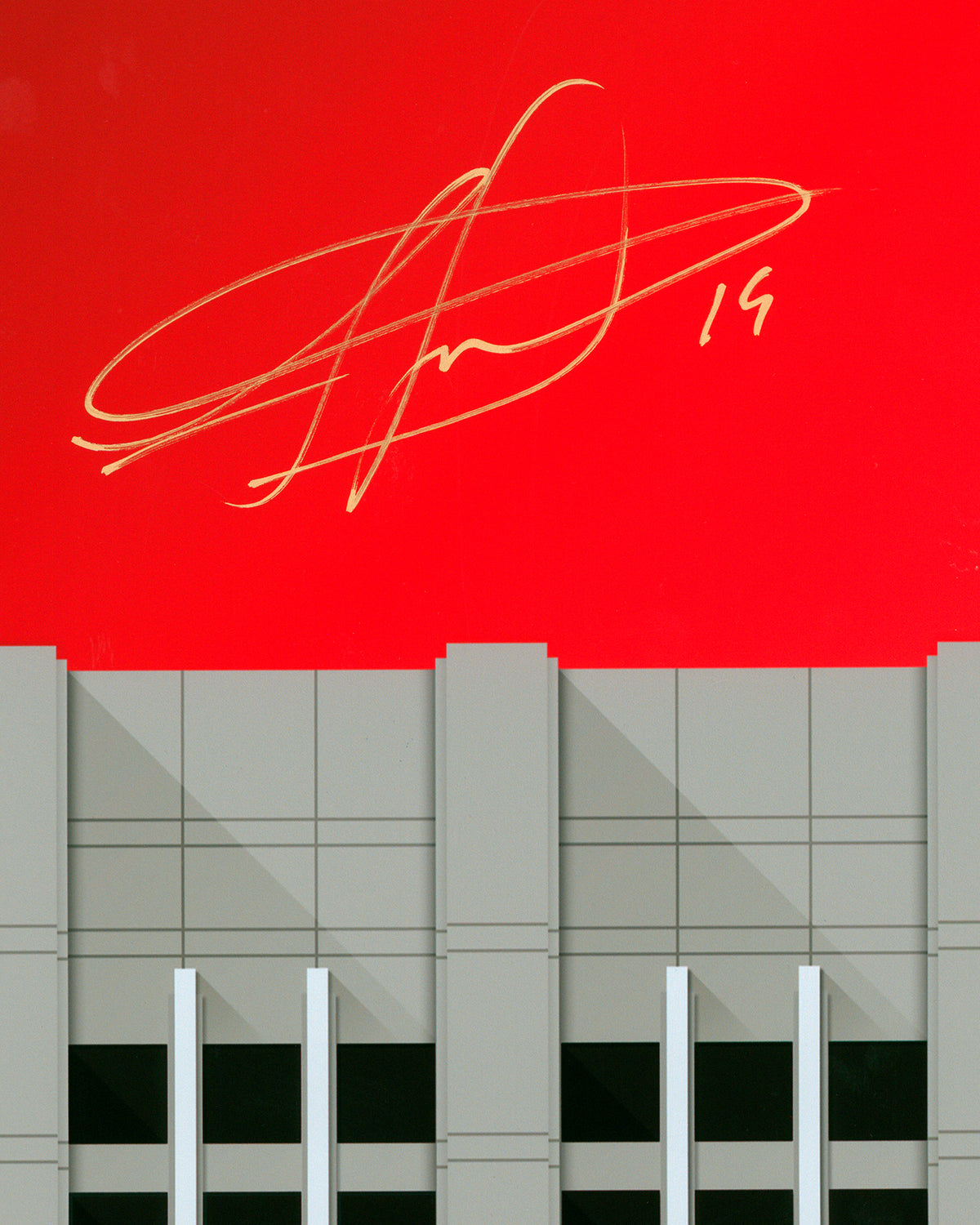 Minimalist United Center - Jonathan Towes Autographed - Poster Print - Authenticated