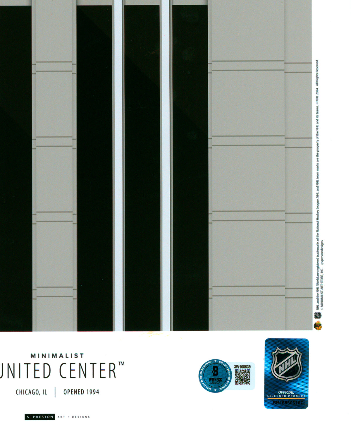 Minimalist United Center - Jonathan Towes Autographed - Poster Print - Authenticated