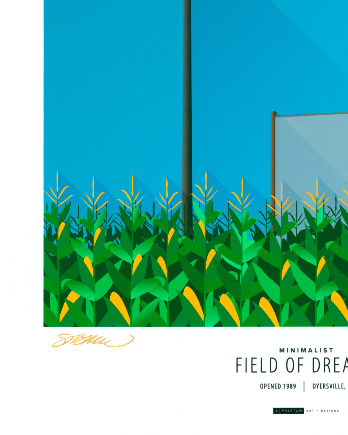 Minimalist Field Of Dreams Print - Kevin Costner  Autographed - Authenticated