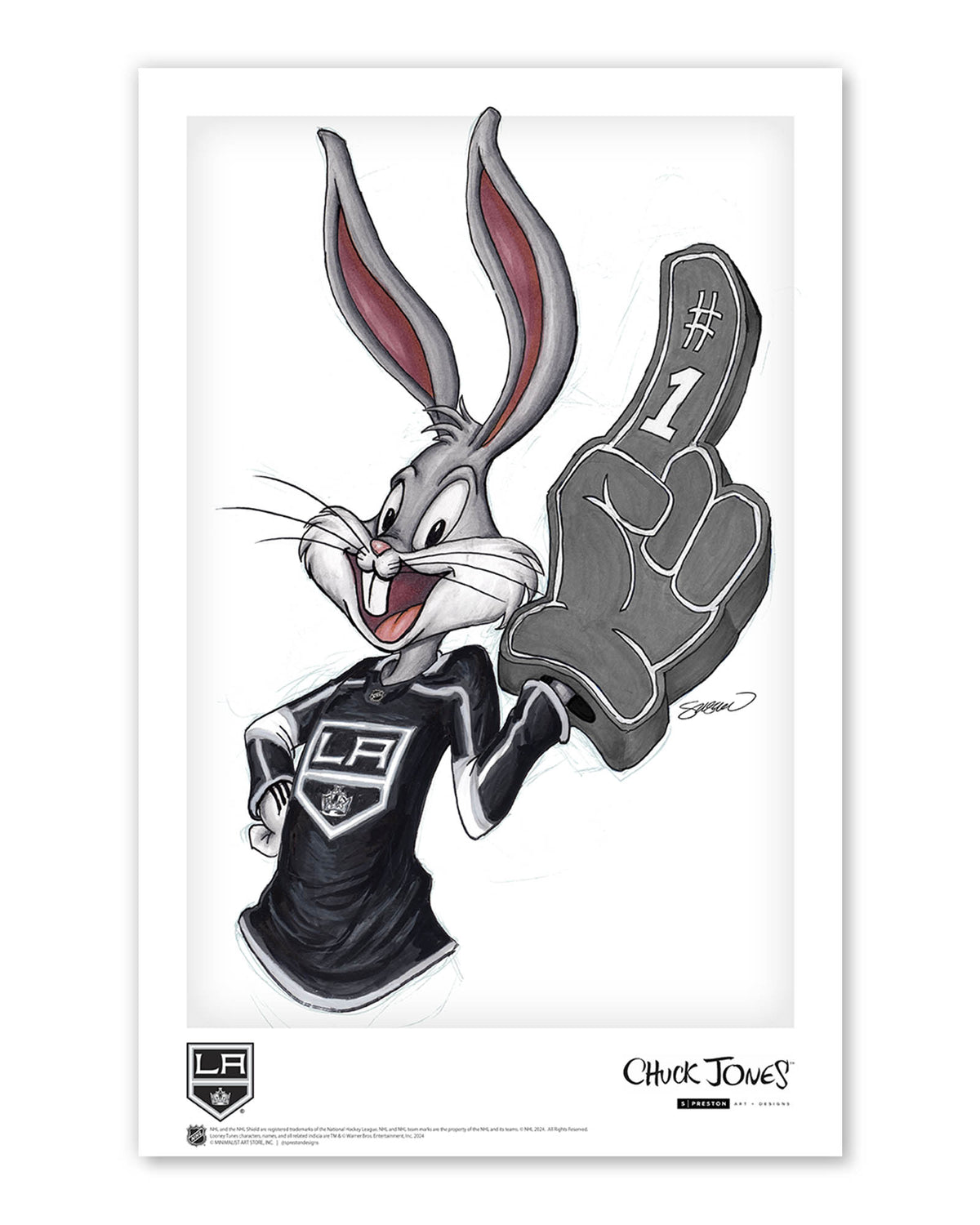 Rabbit Hockey Fan x NHL Kings Bugs Bunny Limited Edition Art Print
