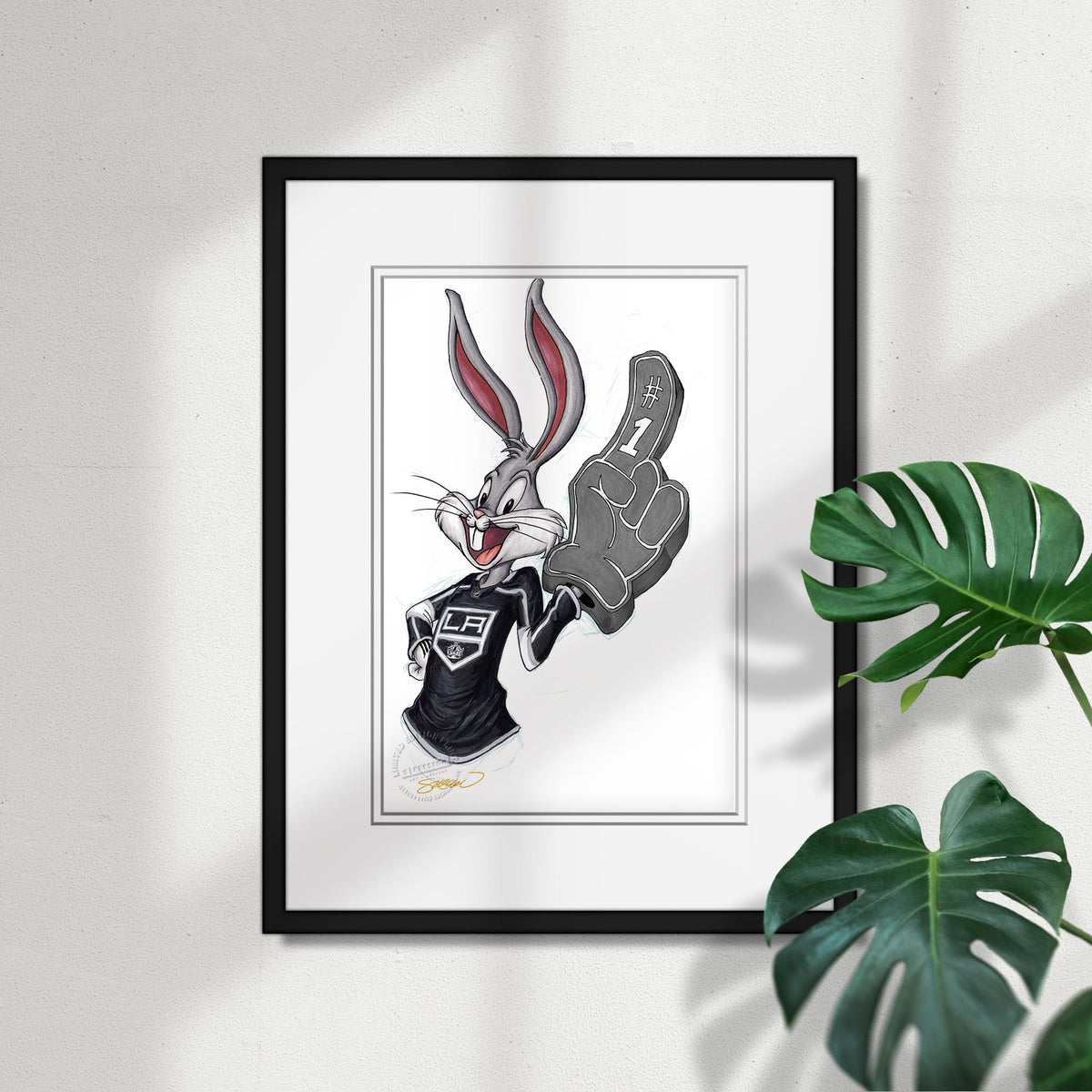 Rabbit Hockey Fan x NHL Kings Bugs Bunny Limited Edition Fine Art Print