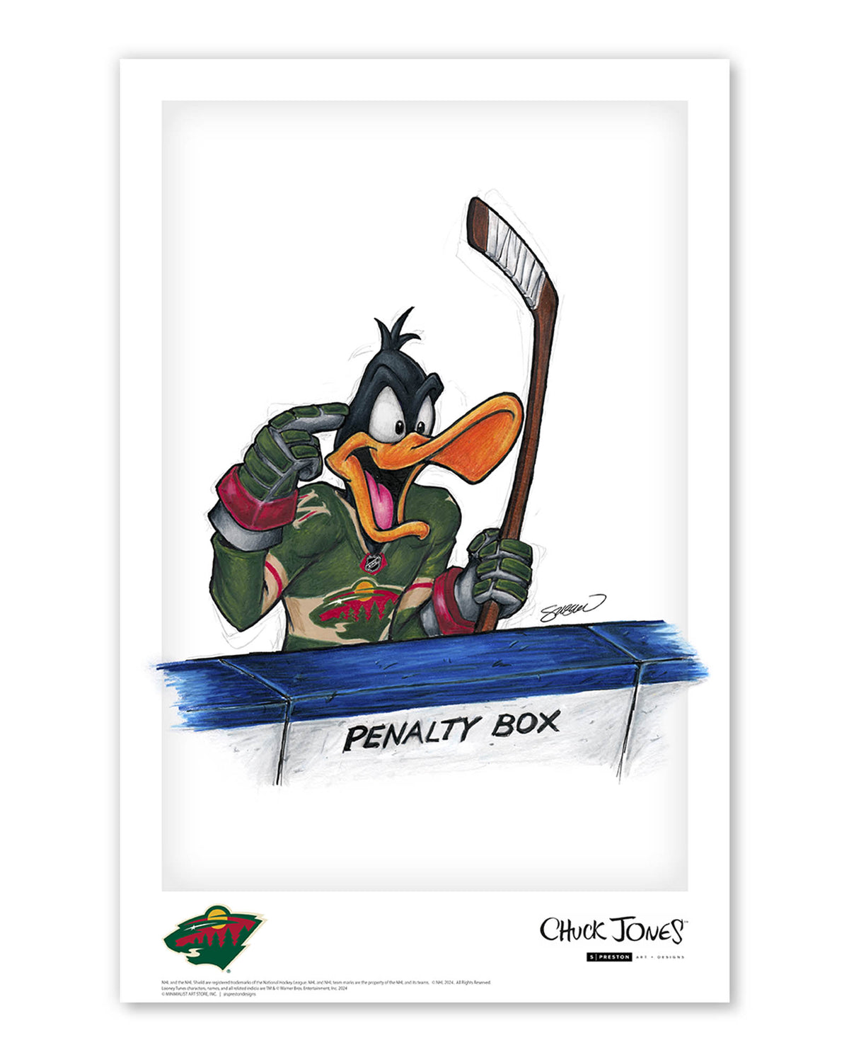 Duck Season Hockey Season x NHL Wild Daffy Duck Limited Edition Art Print