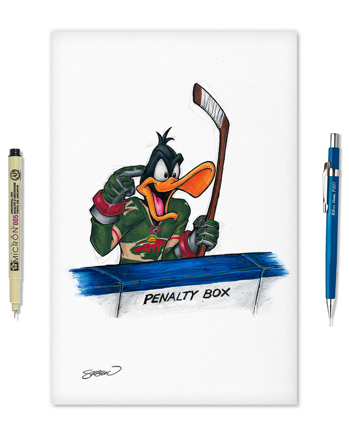 Duck Season Hockey Season x NHL Wild Daffy Duck Limited Edition Fine Art Print