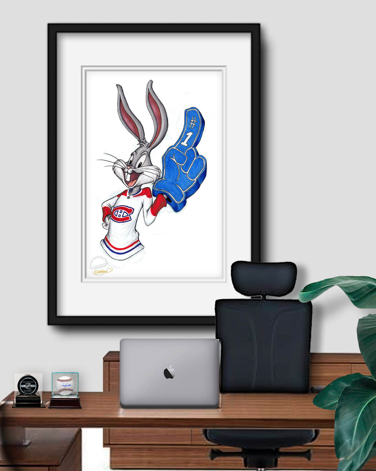 Rabbit Hockey Fan x NHL Montreal Canadiens Bugs Bunny Limited Edition Fine Art Print