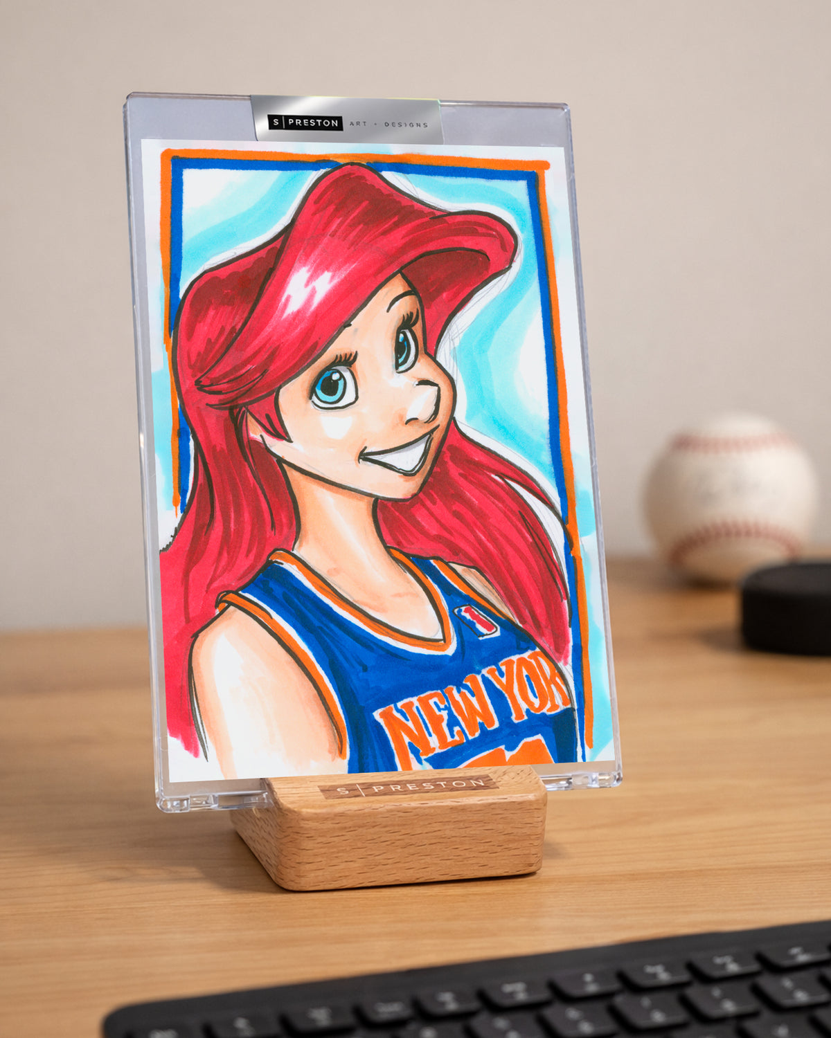 Hoops Princess Art Slab- New York Basketball - Original Art