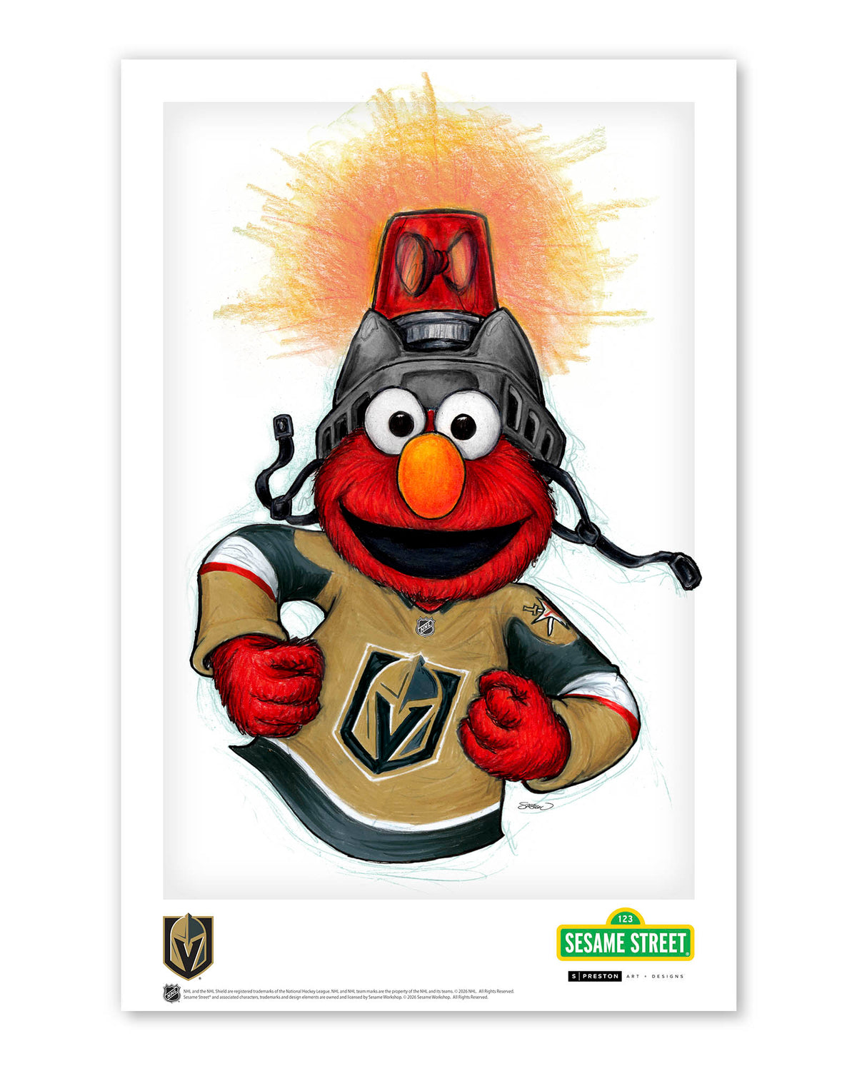 Elmo Loves Goals! x NHL Golden Knights Limited Edition Art Print