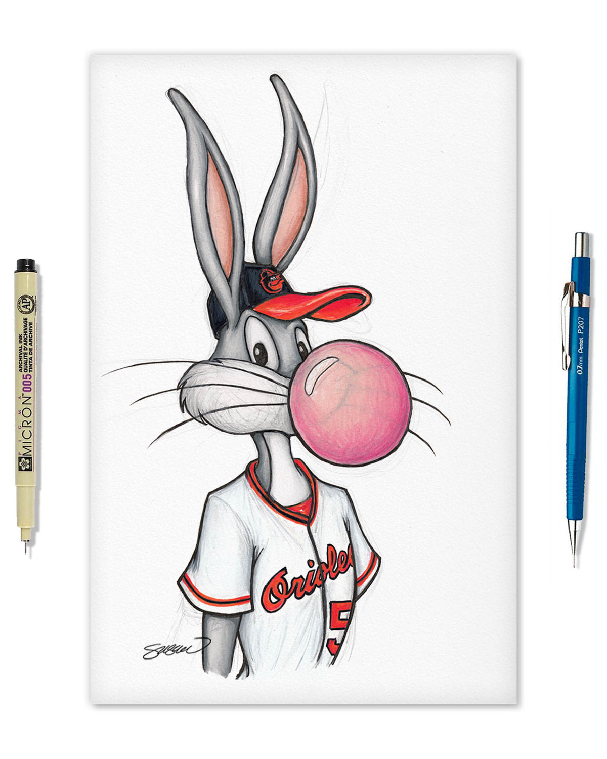 Bubblegum Bugs x MLB Orioles Limited Edition Fine Art Print
