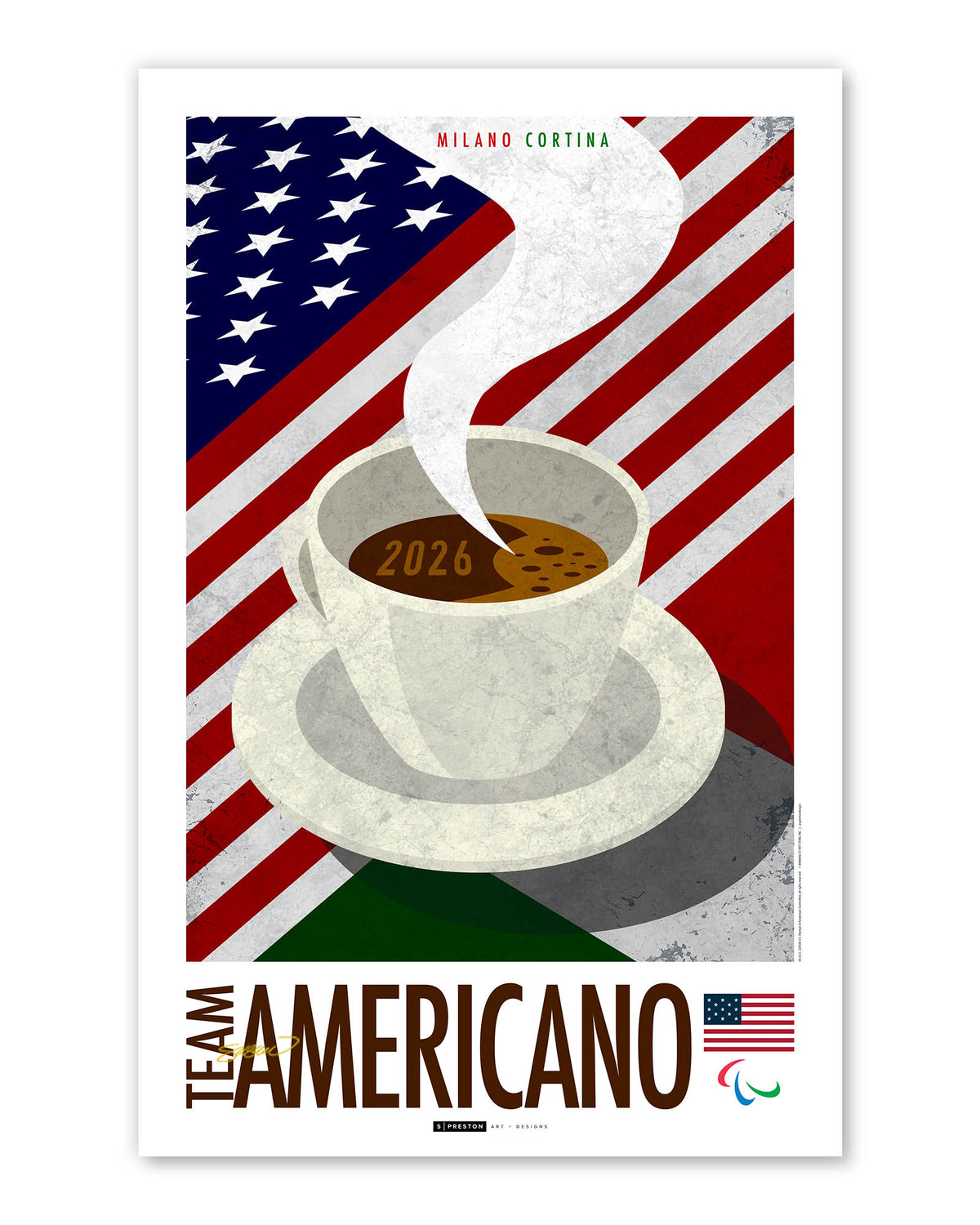 Minimalist Team USA Paralympic 2026 Milano Cortina Limited Edition Print