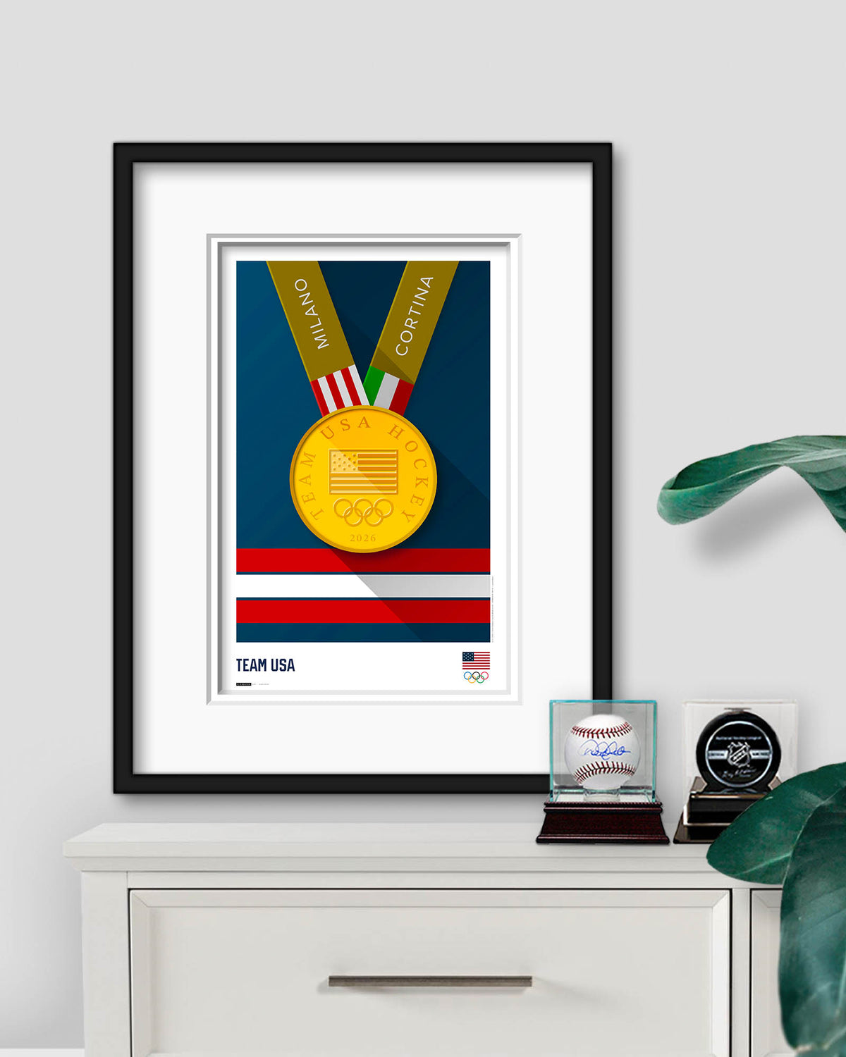 Minimalist Team USA 2026 Hockey Gold Medal Limited Edition Print