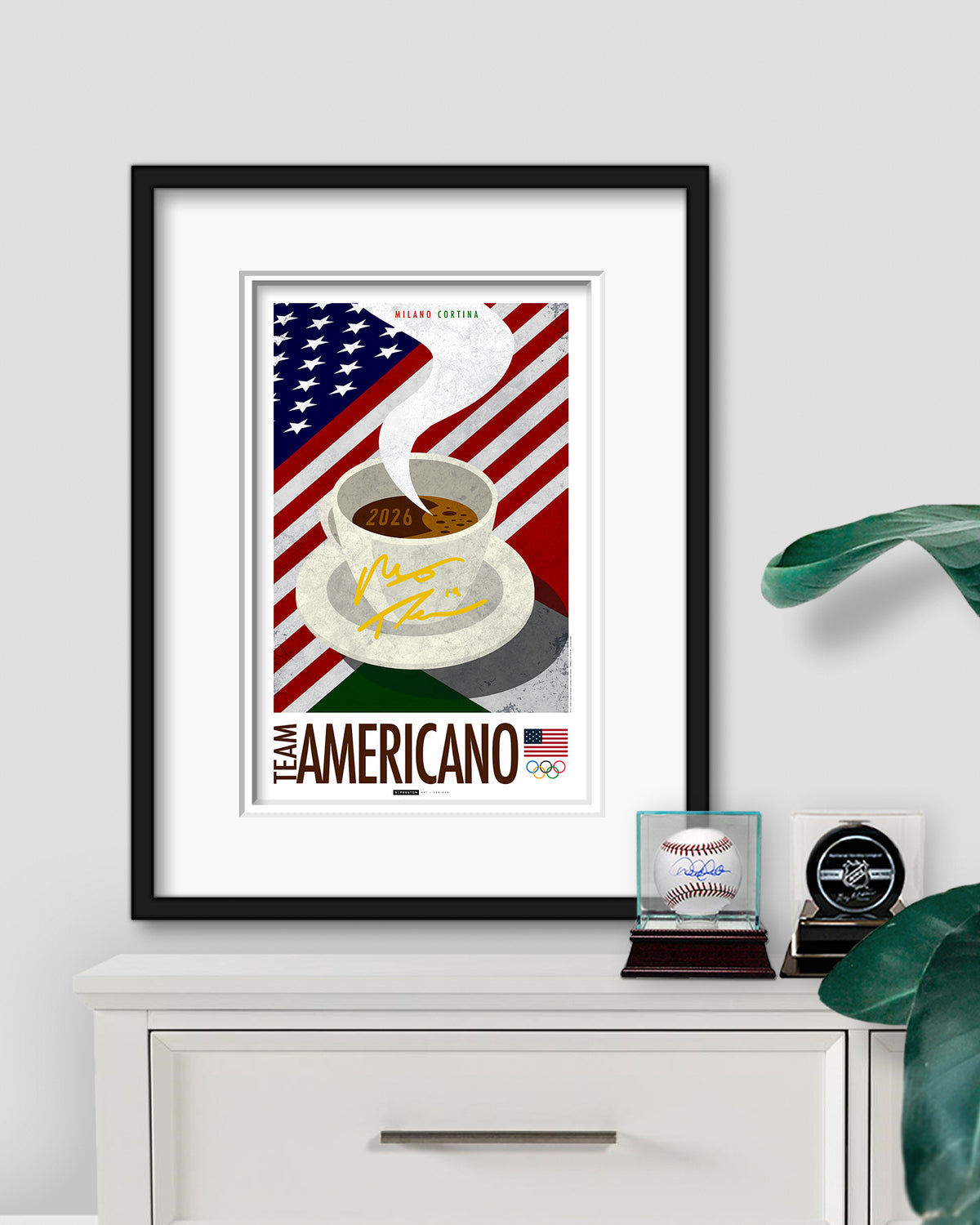 Minimalist Team USA 2026 Milano Cortina Autographed Hockey Print
