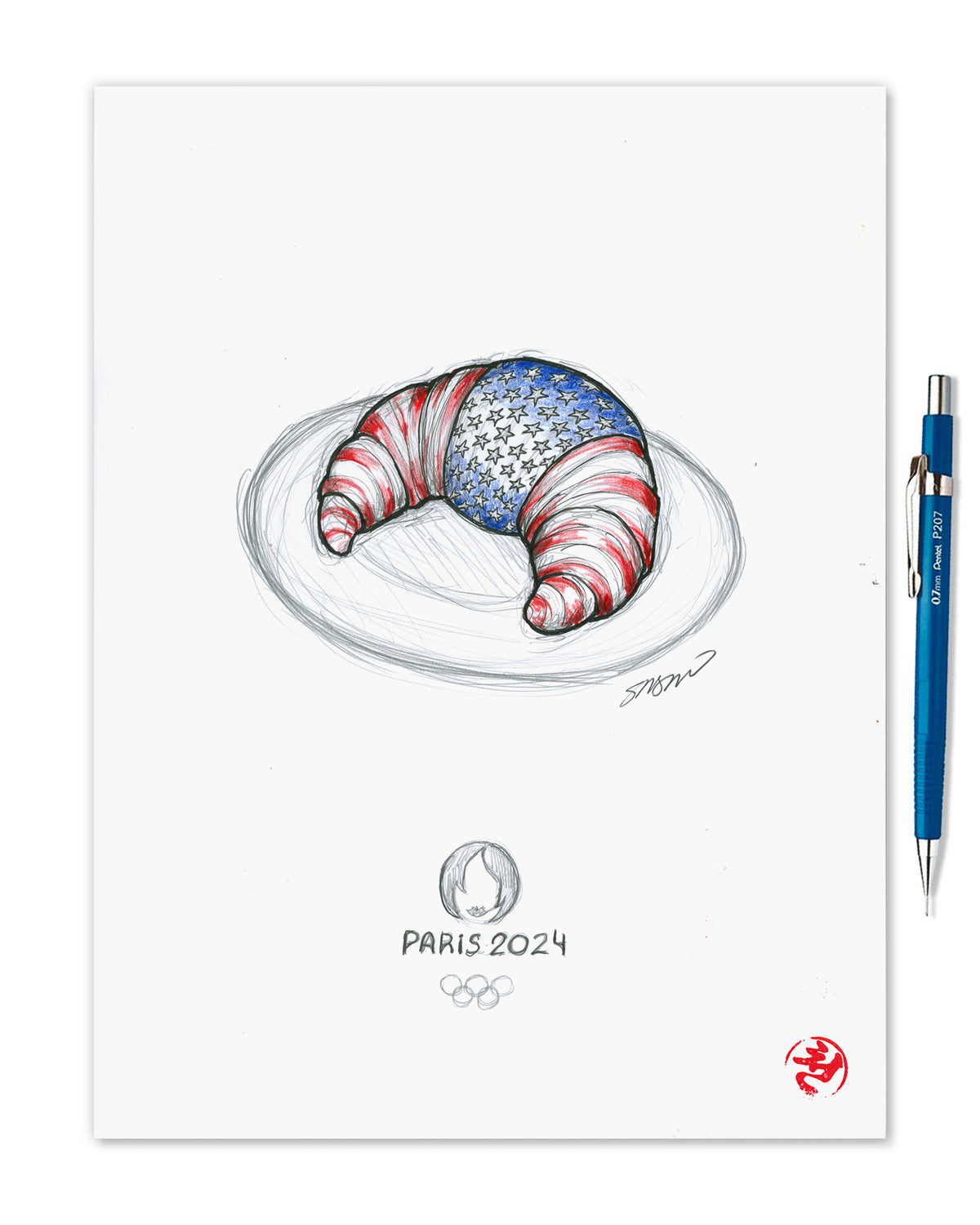 2024 Paris Summer Games Original Sketch Art