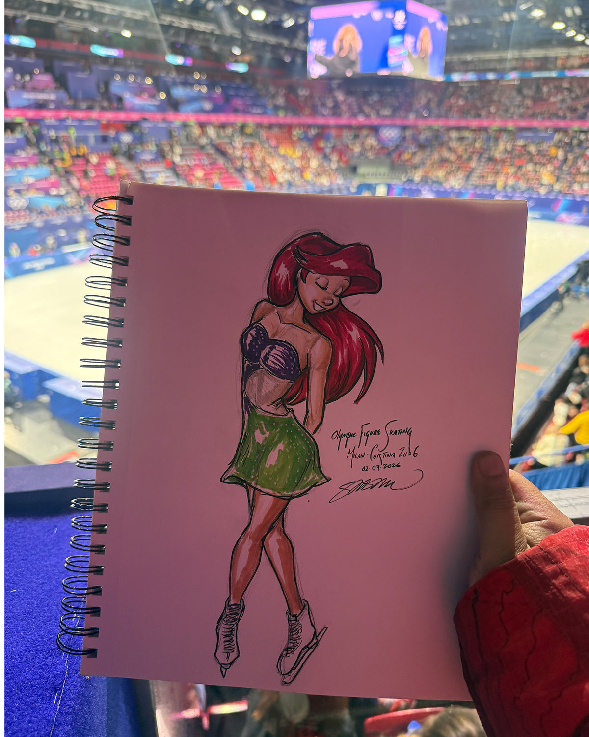 Figure Skating Princess Sketch Original Art