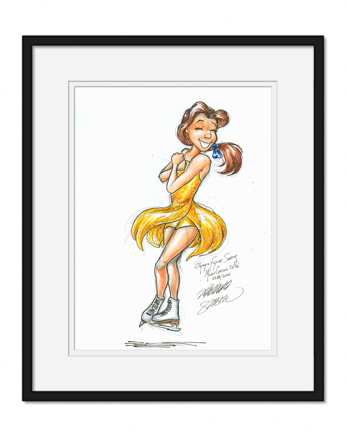 Figure Skating Princess Sketch Original Art