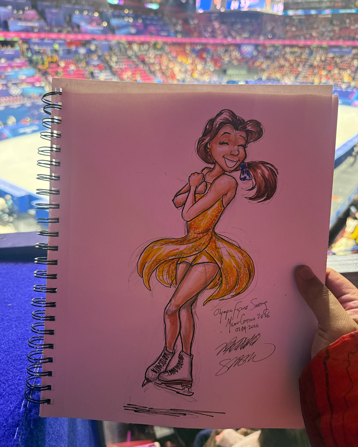 Figure Skating Princess Sketch Original Art