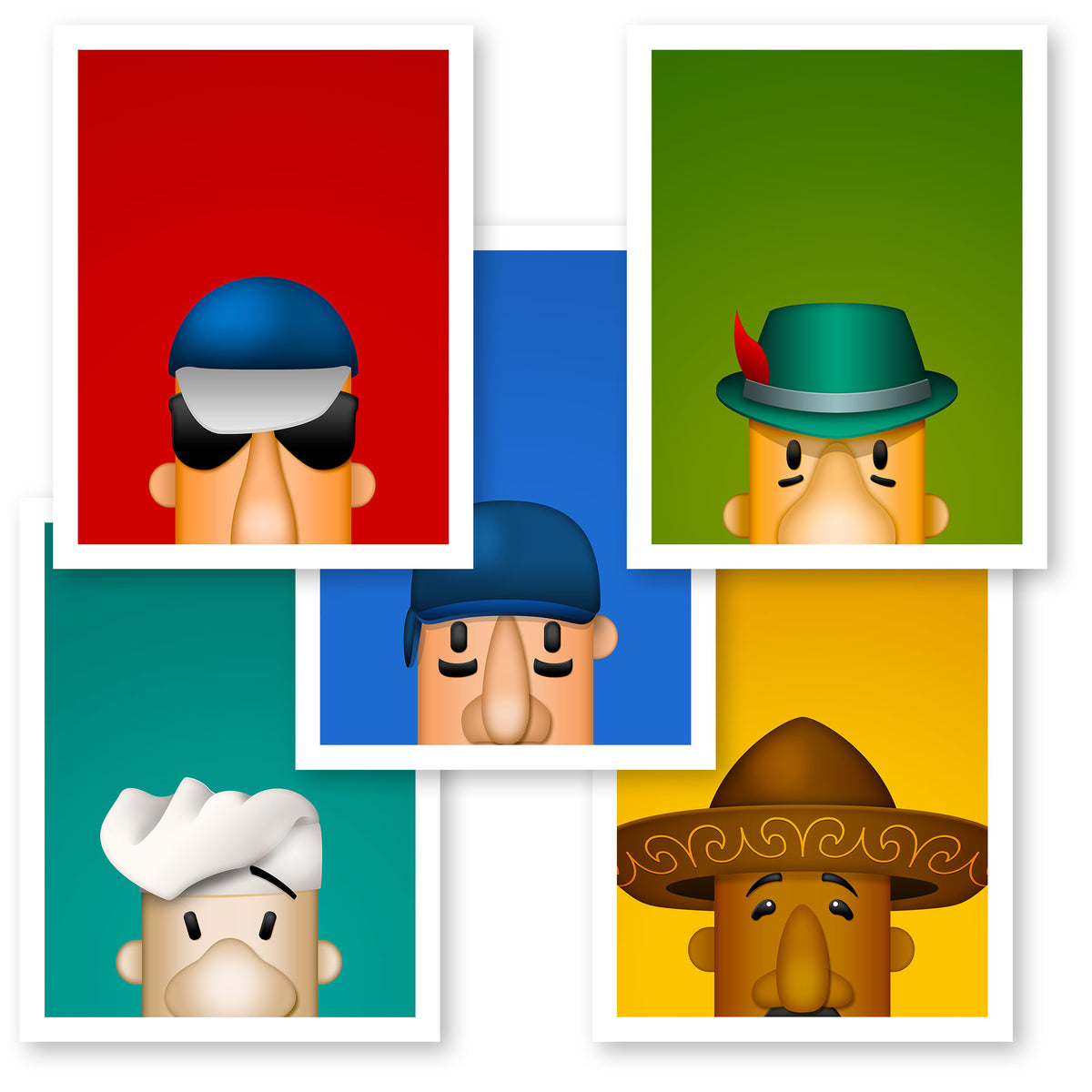 Postcards - Minimalist Mascots POS