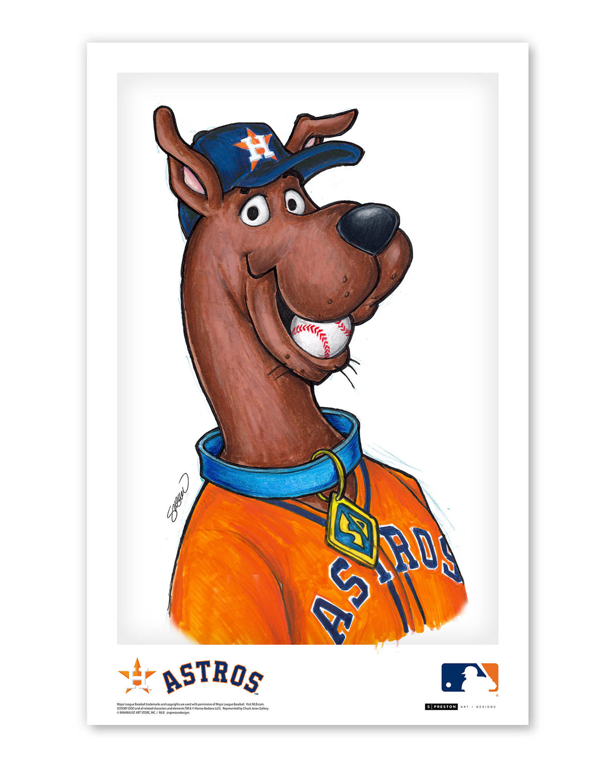 Scooby Doo x MLB Astros Limited Edition Art Print