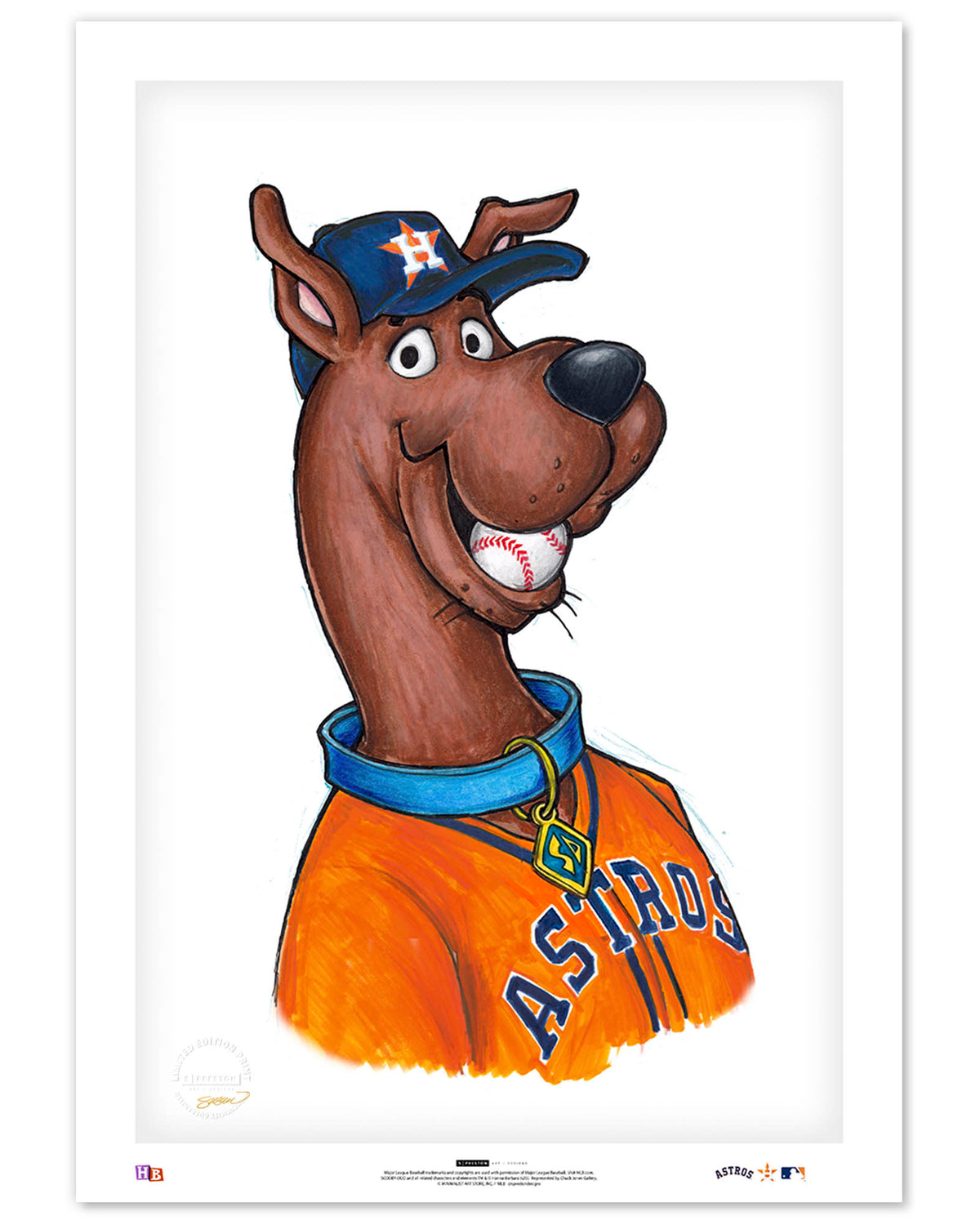 Scooby Doo x MLB Astros Limited Edition Art Print