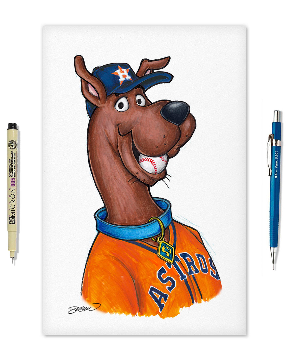 Scooby Doo x MLB Astros Limited Edition Art Print