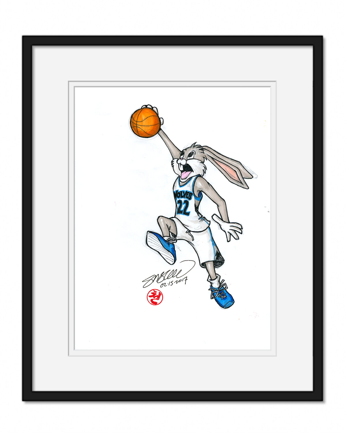 Minnesota Basketball Bugs Bunny Original Artwork