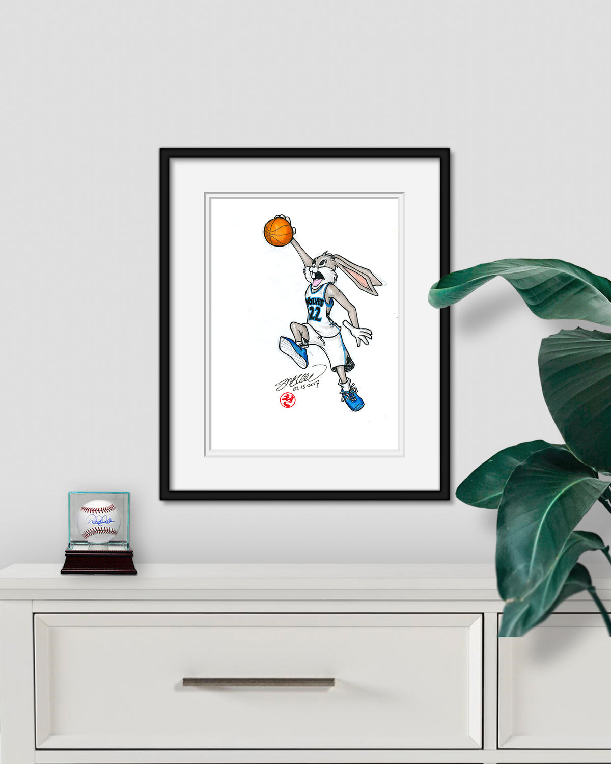 Minnesota Basketball Bugs Bunny Original Artwork
