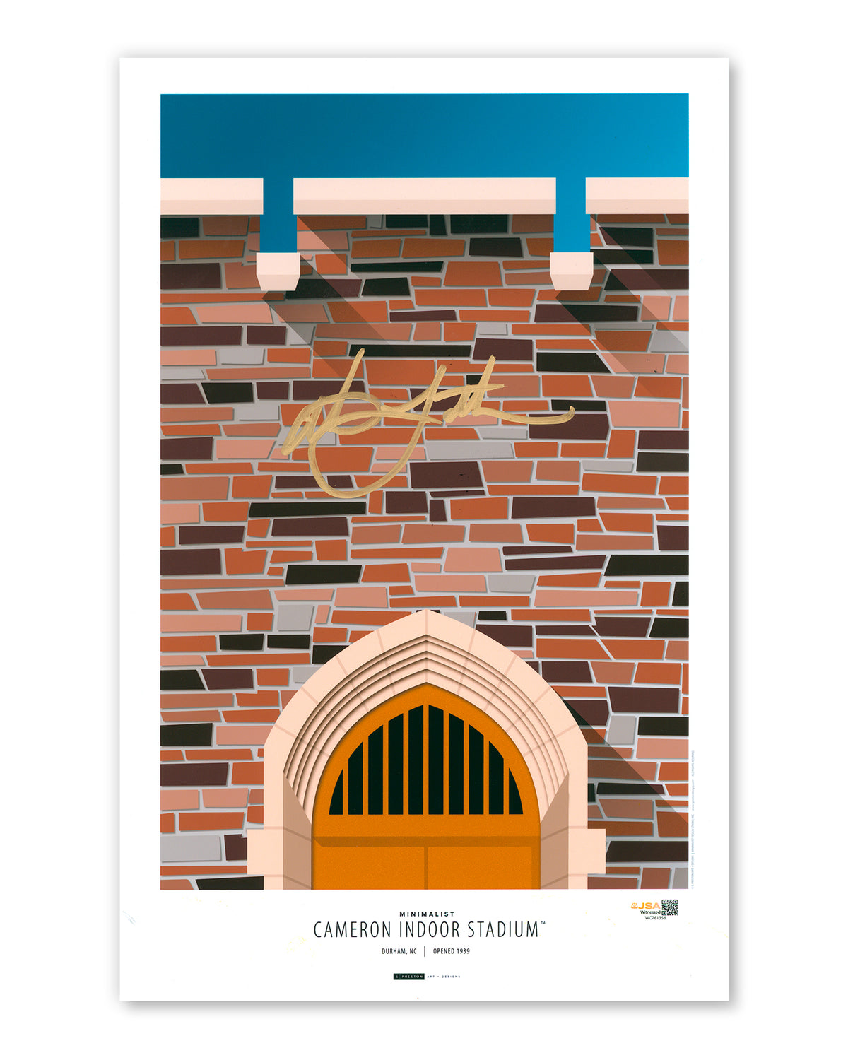 Minimalist Cameron Indoor Stadium - Christian Laettner Autographed -  Authenticated