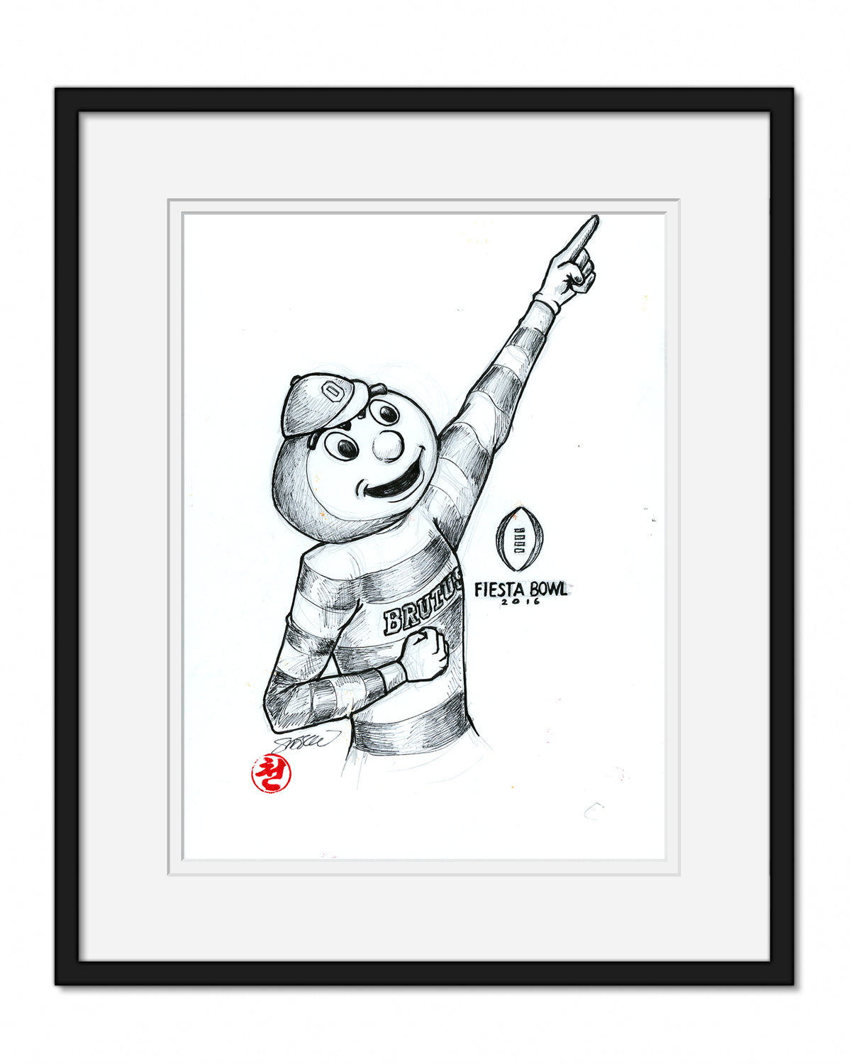 Brutus Buckeye 2016 Fiesta Bowl Original Artwork