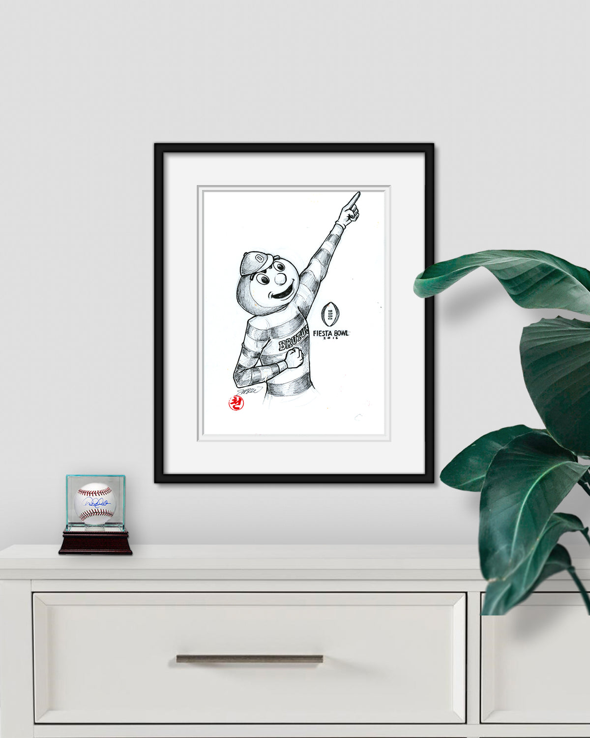 Brutus Buckeye 2016 Fiesta Bowl Original Artwork