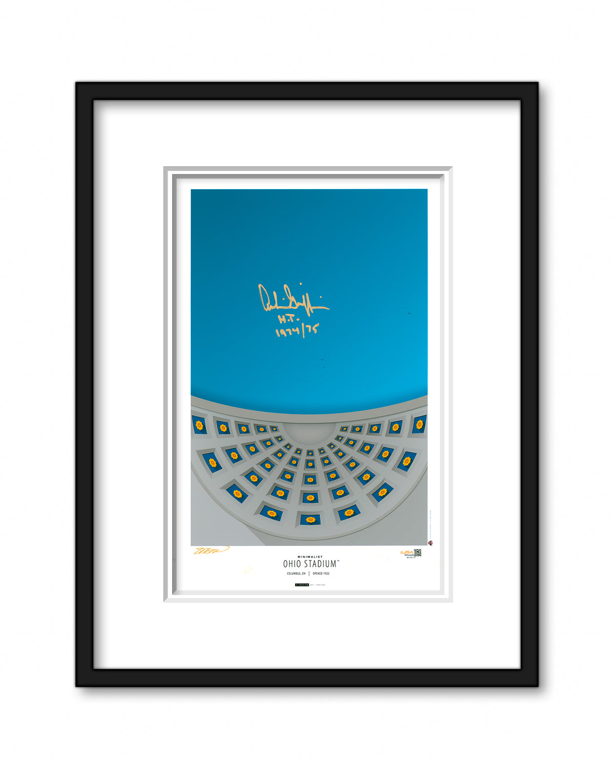 Minimalist Ohio Stadium - Archie Griffin Autographed - Poster Print - Authenticated