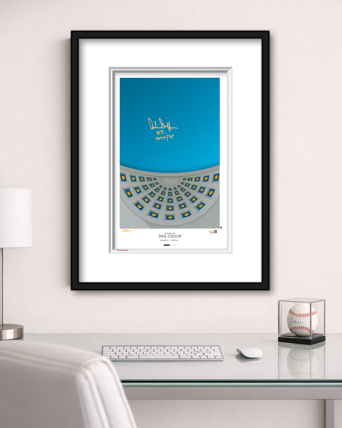 Minimalist Ohio Stadium - Archie Griffin Autographed - Poster Print - Authenticated