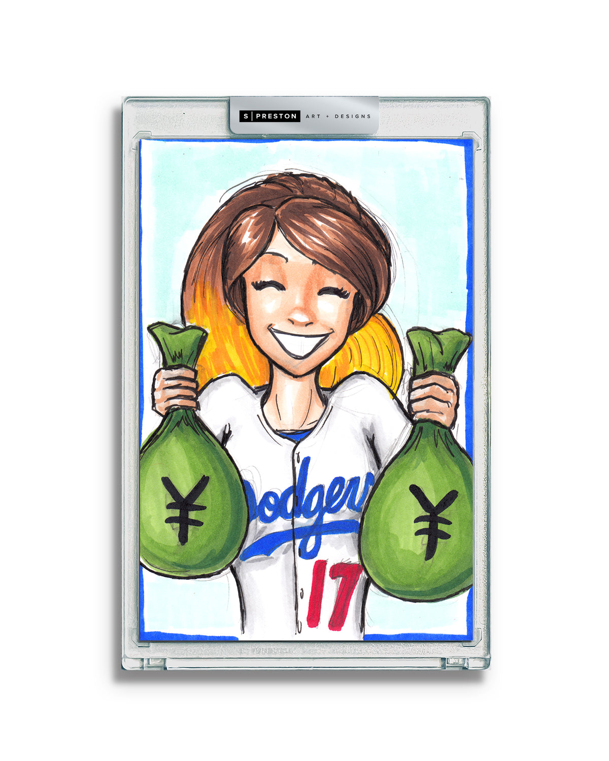 WinS® Every Day Konni Mackenzie Original Art Card Slab 2023-12-11 - Ohtani Signs