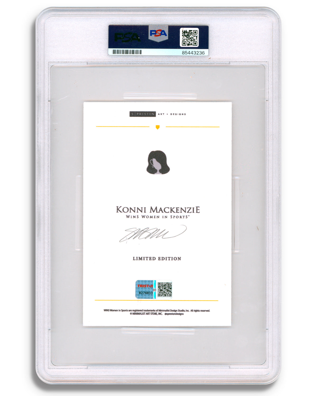Konni Mackenzie Autographed by Mia Hamm- Art Slab - PSA NM-MR 8