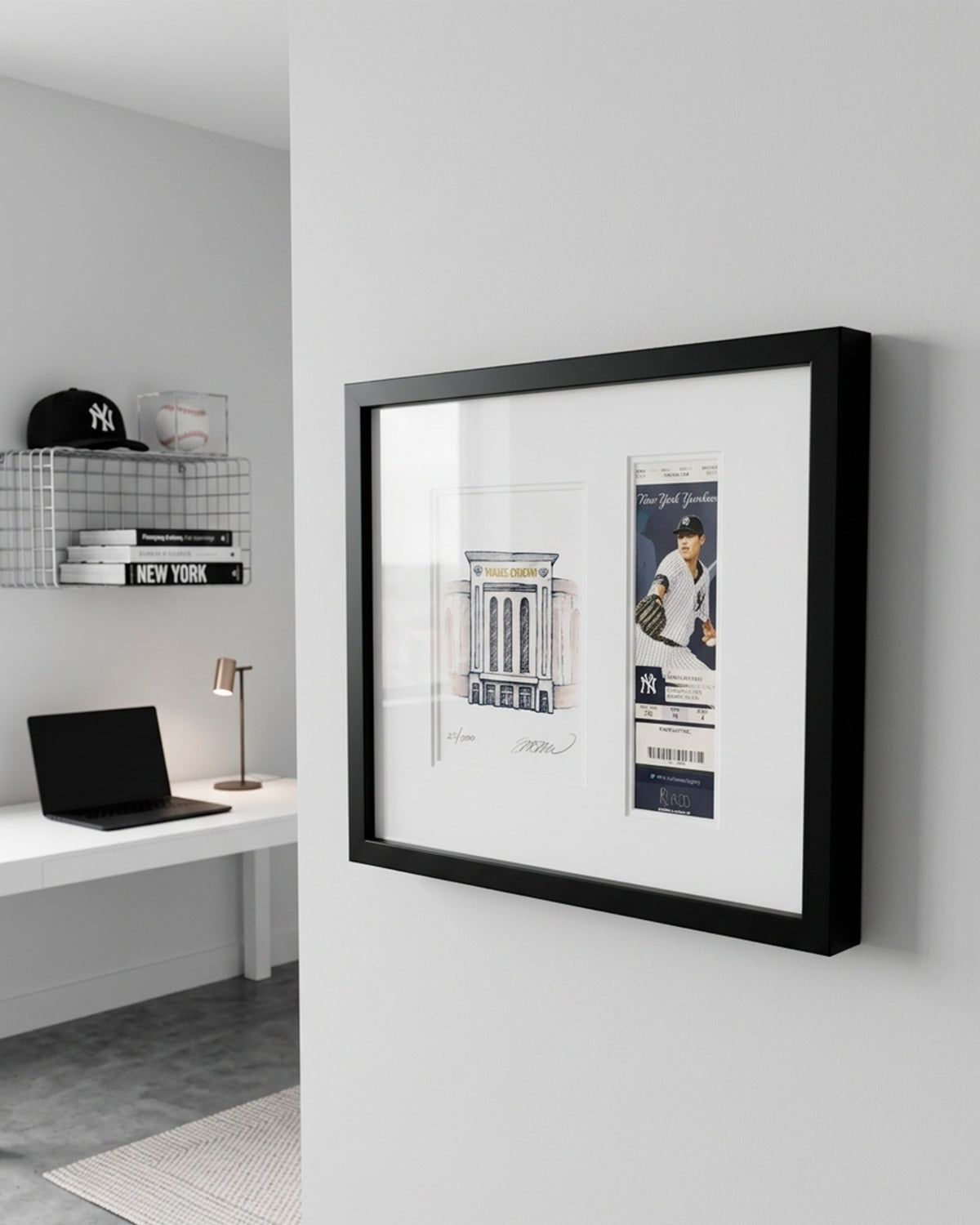 Yankee Stadium Limited Edition Sketch with Framed Aaron Judge Debut Ticket