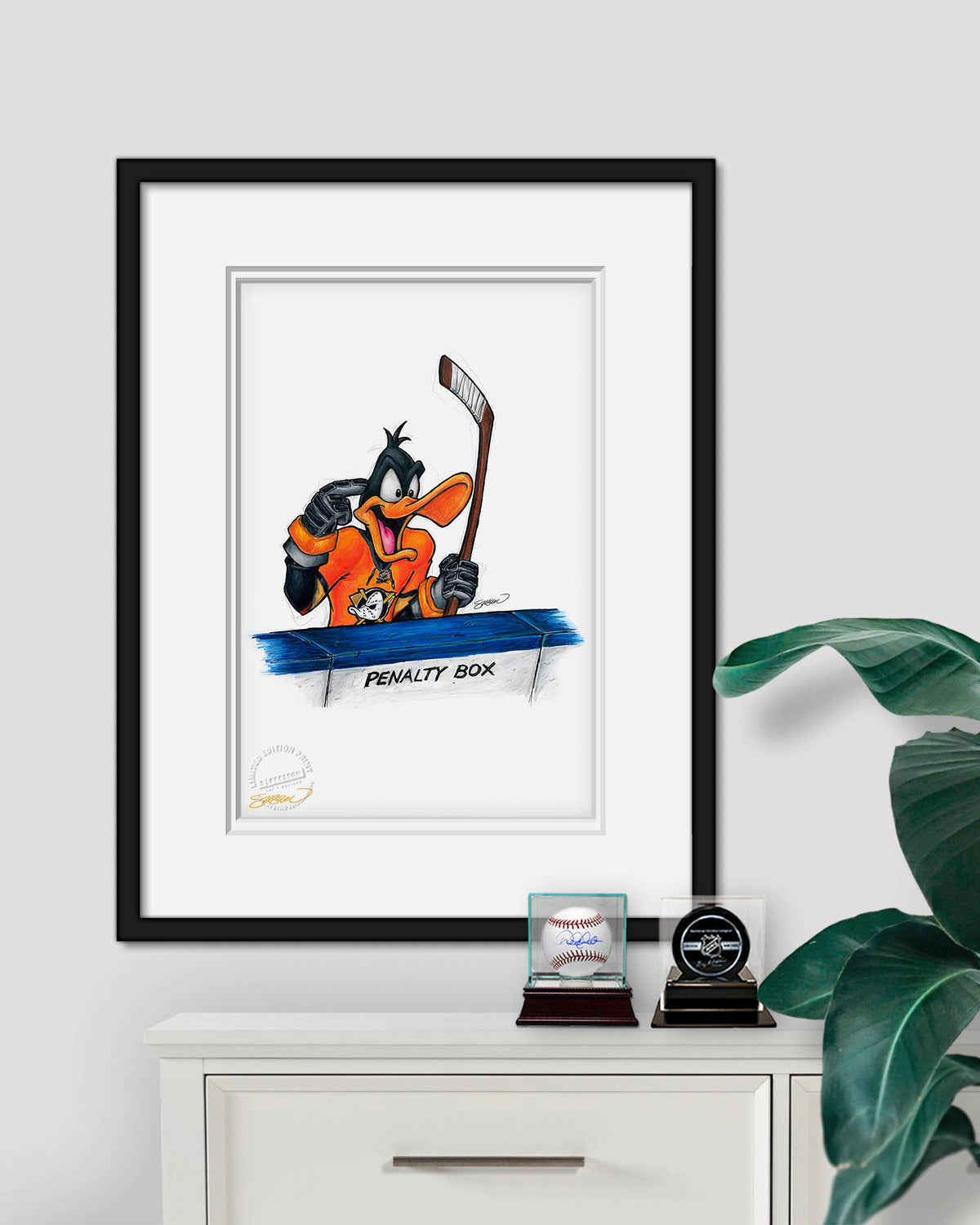 Duck Season Hockey Season x NHL Ducks Daffy Duck Limited Edition Fine Art Print