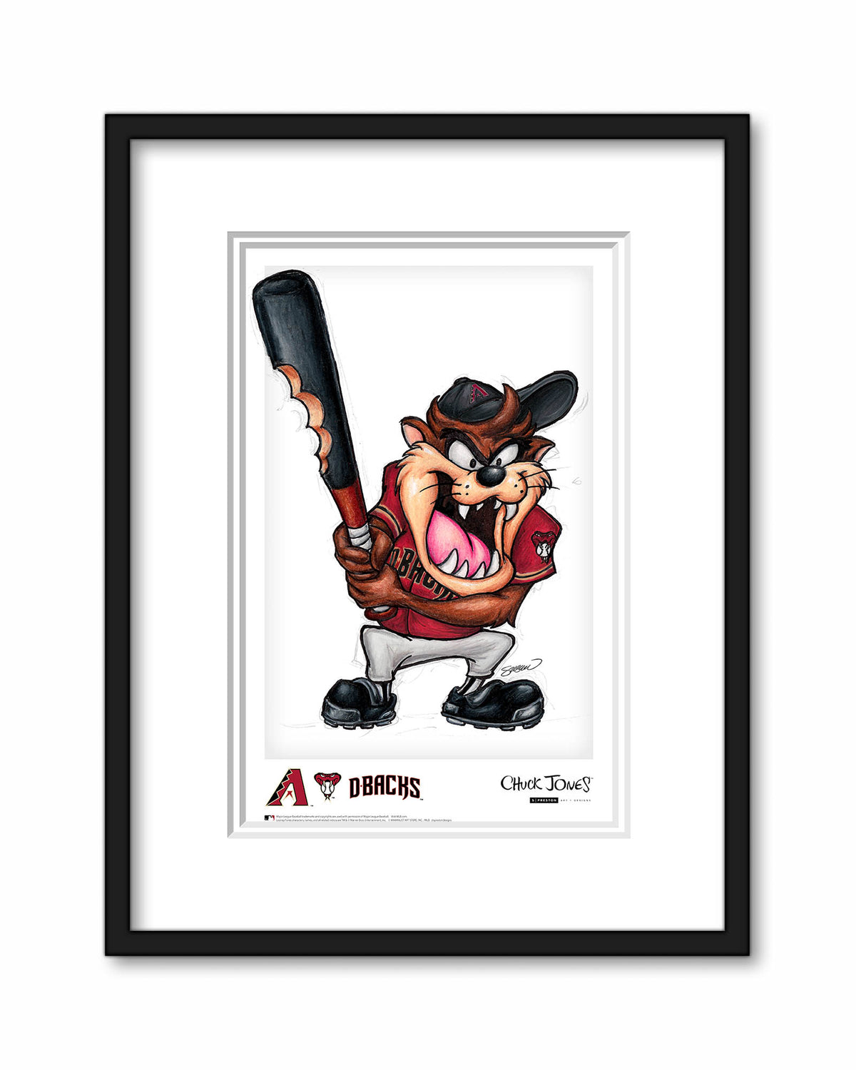 Taz On Deck x MLB DBacks Poster Print