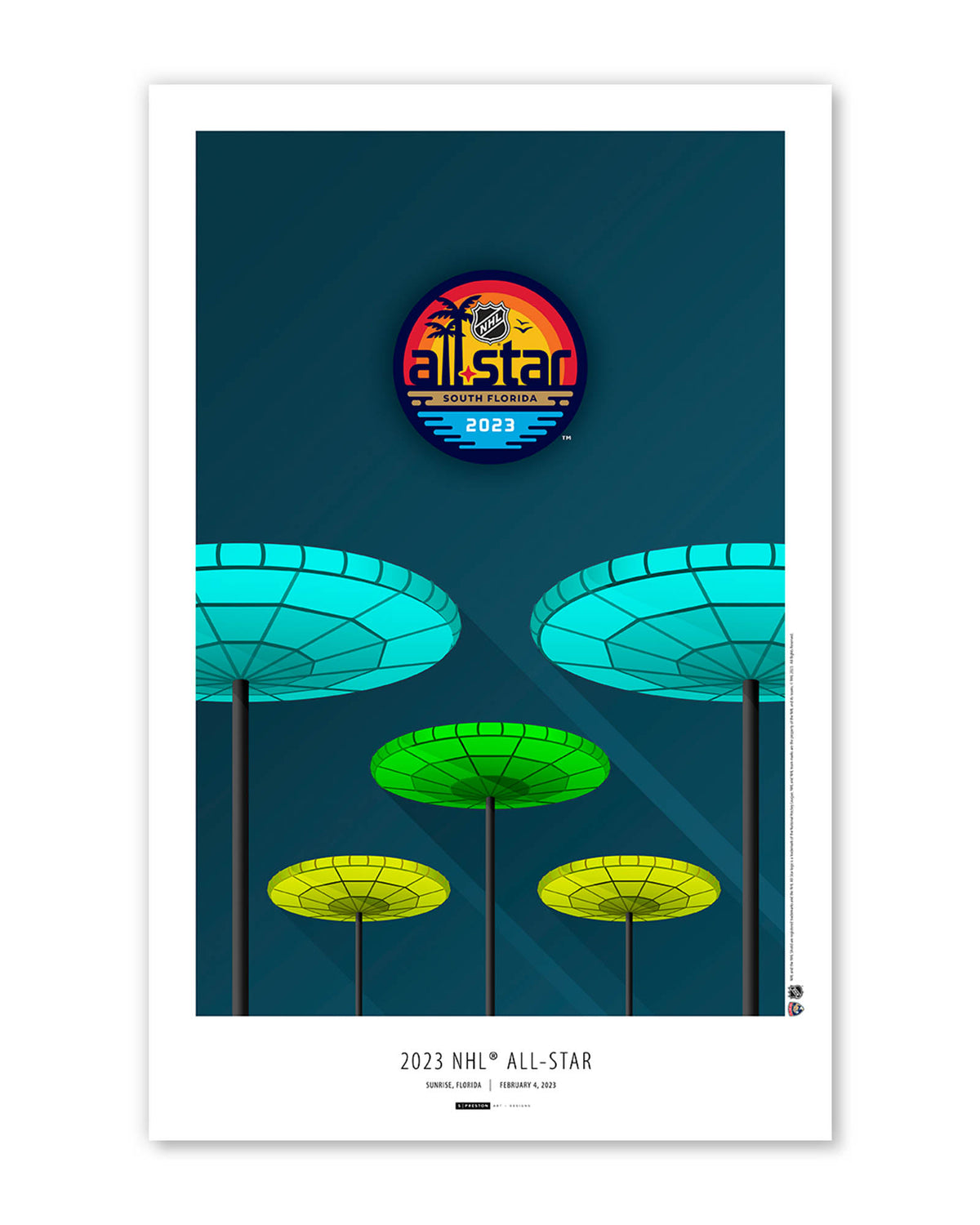 2023 NHL All-Star Game Minimalist FLA Live Arena Limited Edition Art Print