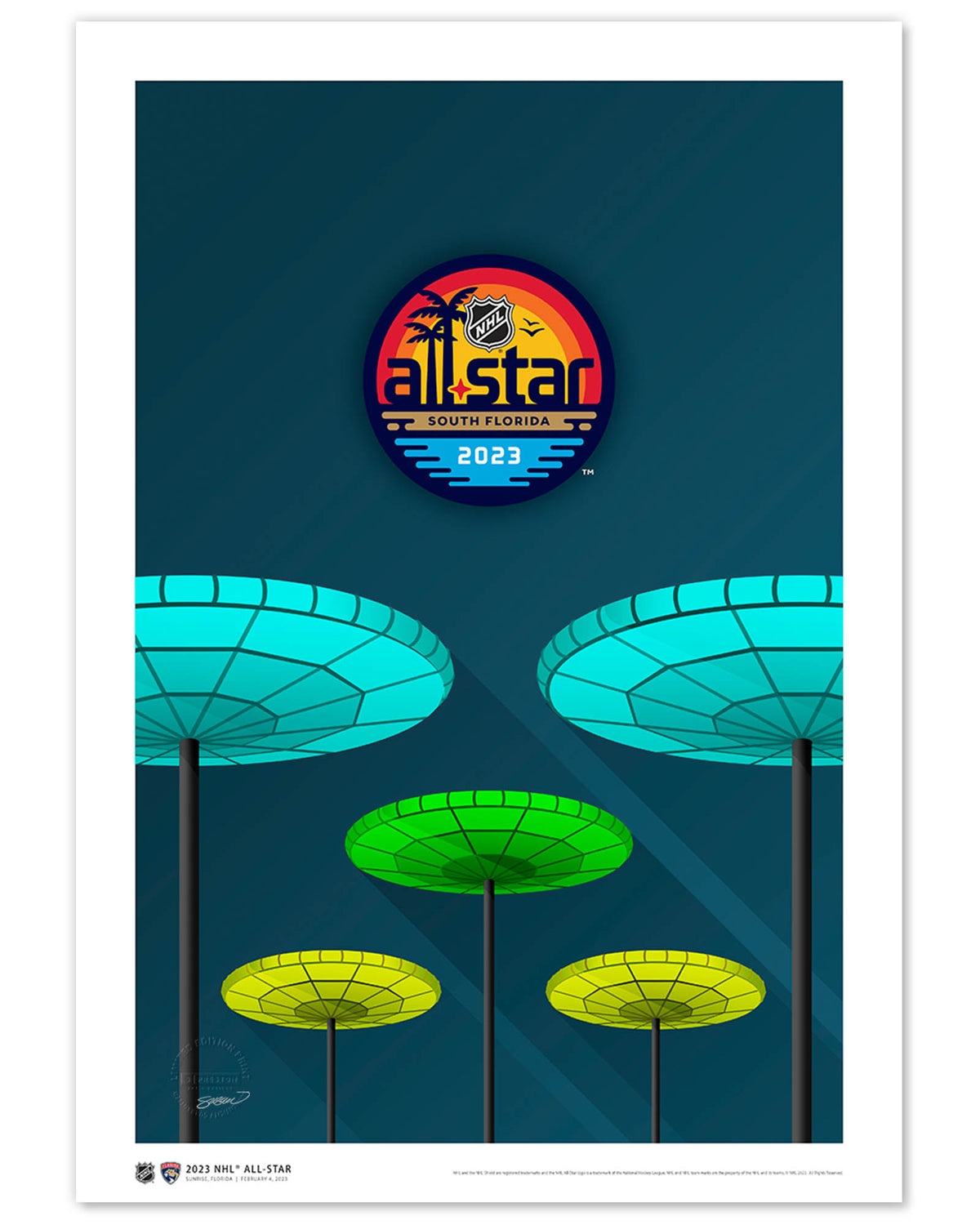 2023 NHL All-Star Game Minimalist FLA Live Arena Limited Edition Art Print