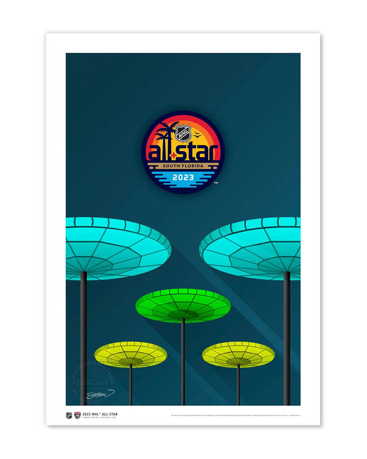 2023 NHL All-Star Game Minimalist FLA Live Arena Limited Edition Art Print