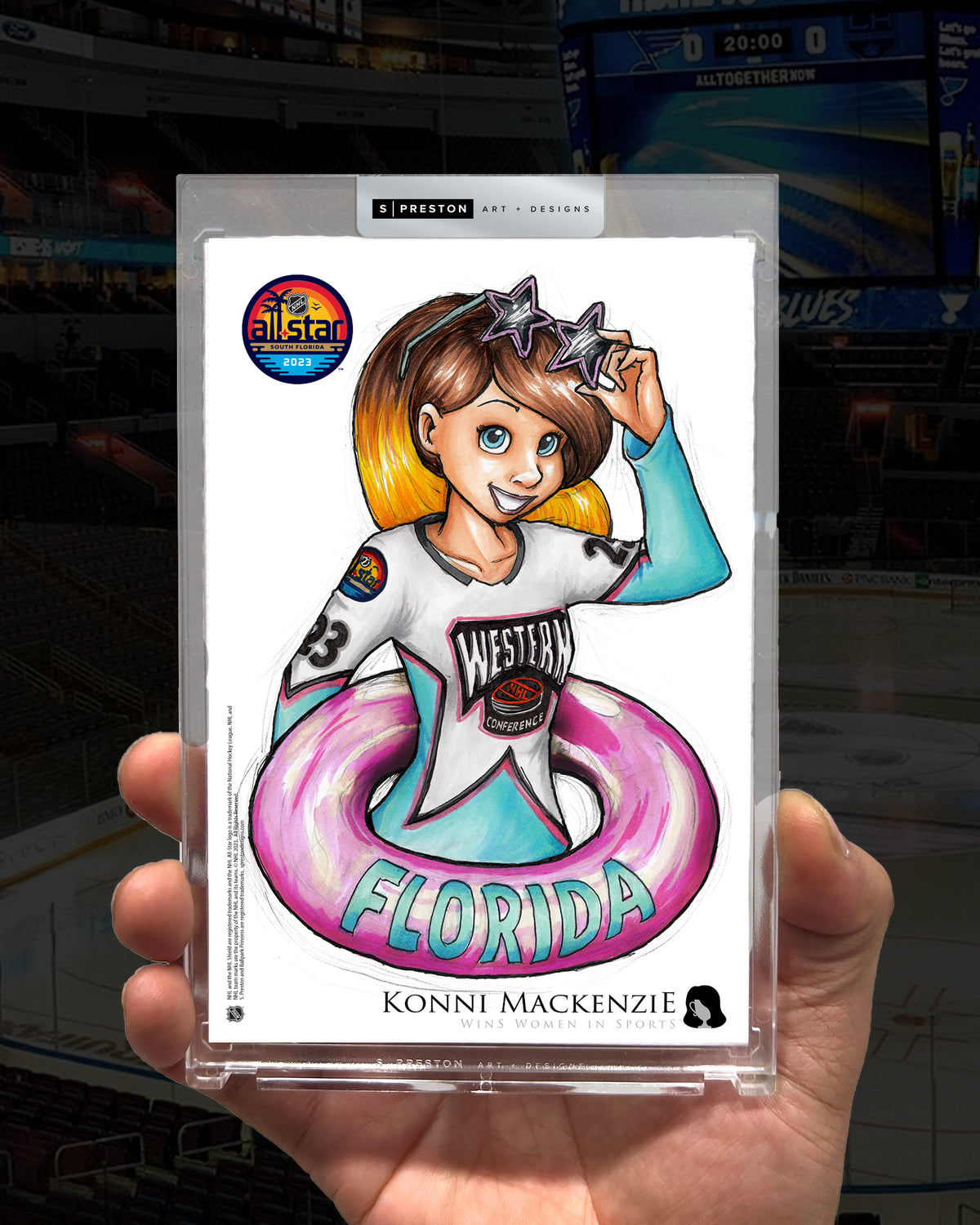 WinS® NHL Konni Mackenzie 2023 All-Star Game Jersey Limited Edition Art Card Slab