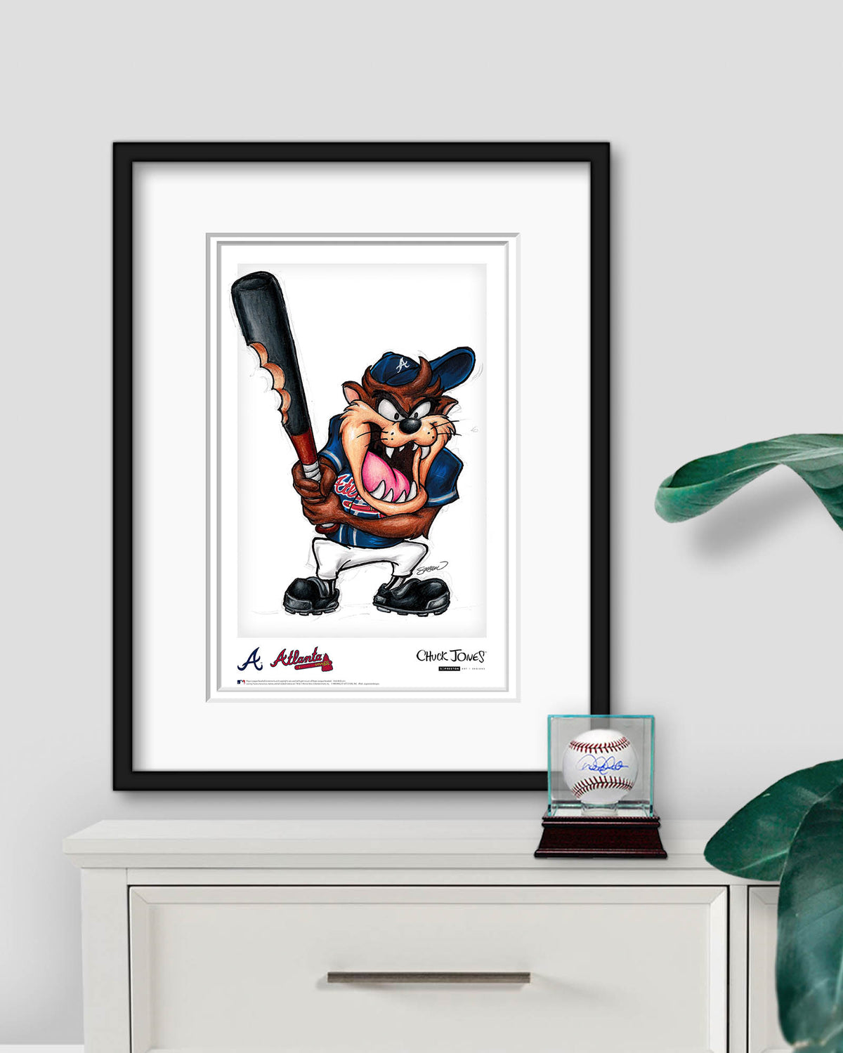Taz On Deck x MLB Braves Poster Print