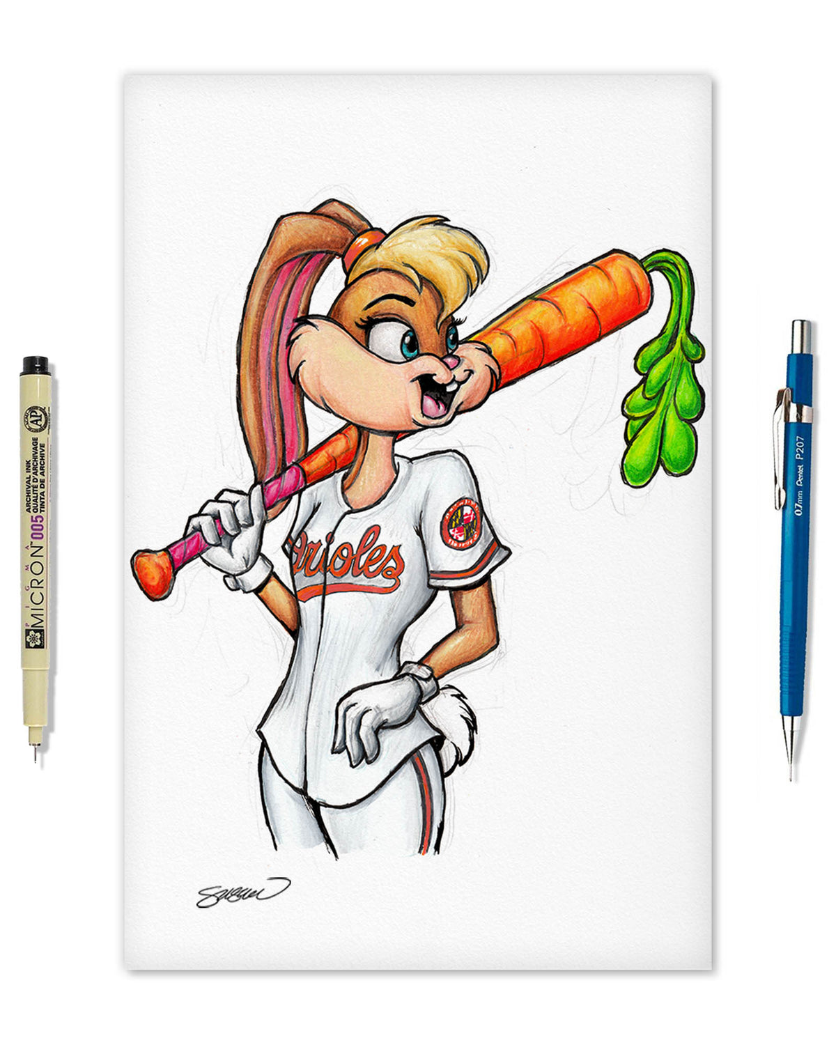Lola Bunny x MLB Orioles Limited Edition Fine Art Print