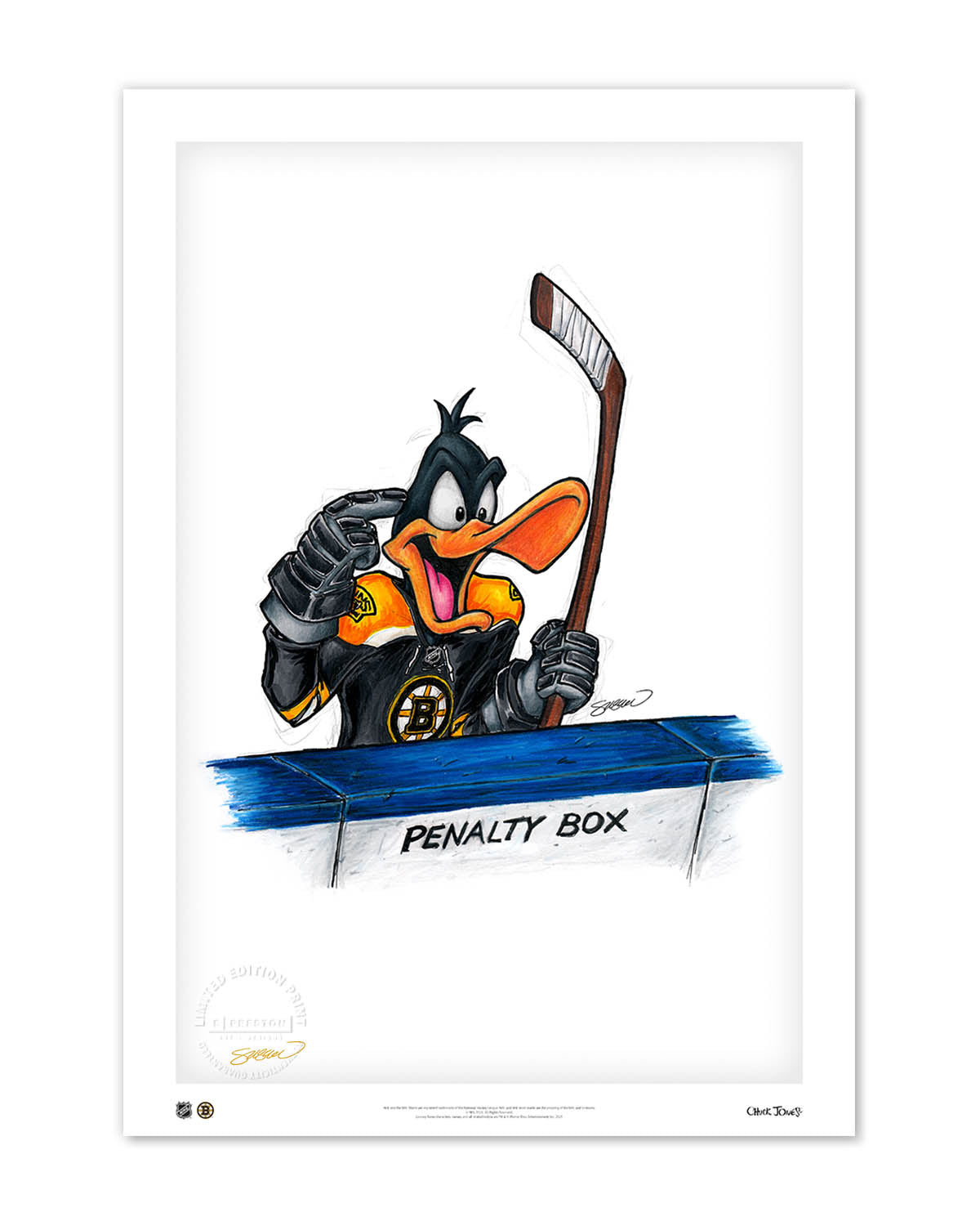 Duck Season Hockey Season x NHL Bruins Daffy Duck Limited Edition Fine Art Print