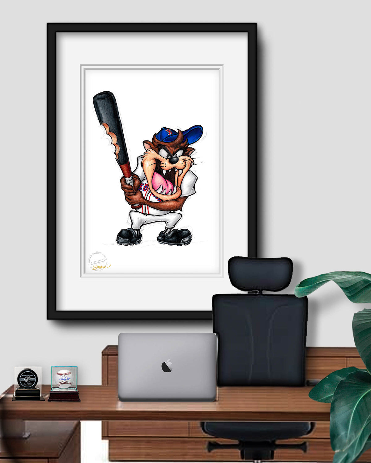 Taz on Deck x MLB Red Sox Limited Edition Fine Art Print