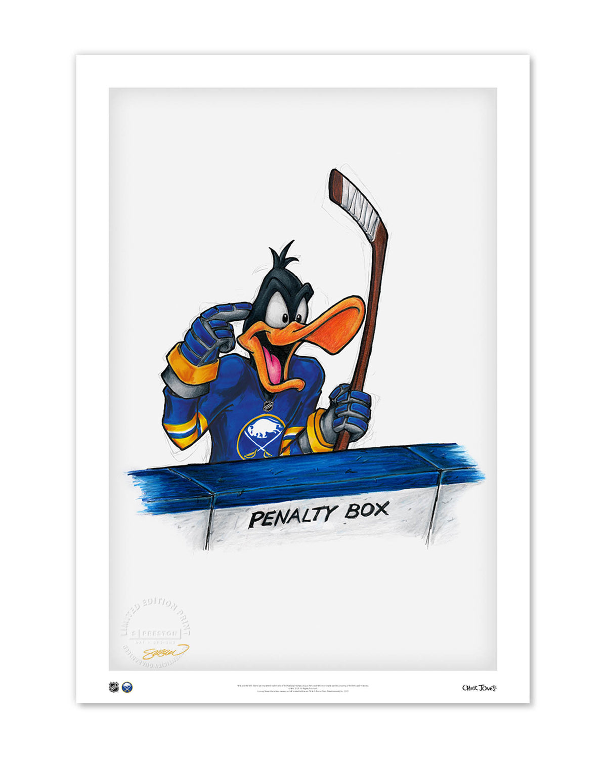 Duck Season Hockey Season x NHL Sabres Daffy Duck Limited Edition Fine Art Print